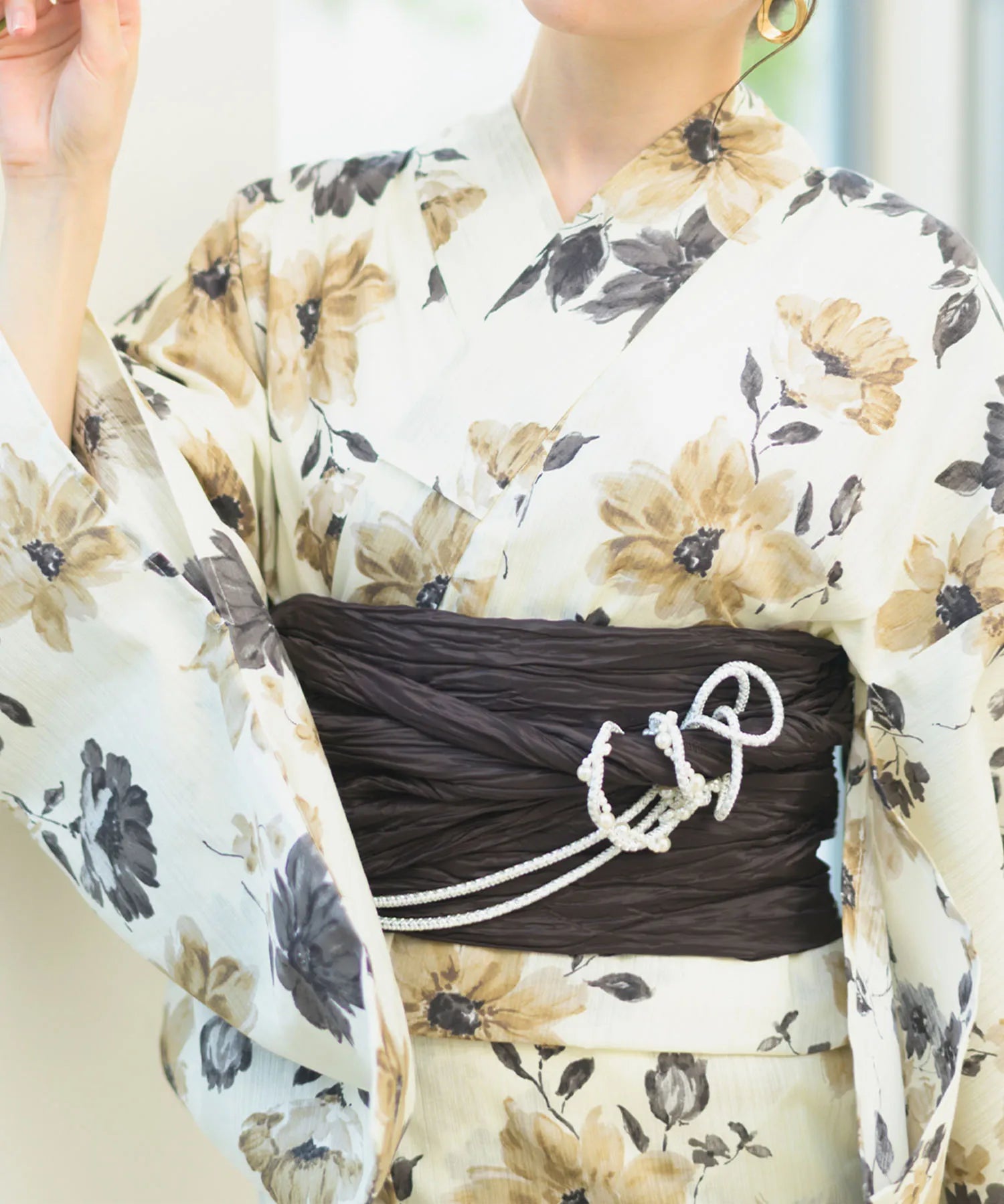 夏宵浴衣 色香花 4点セット(浴衣・兵児帯・腰紐×2)