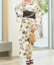 夏宵浴衣 色香花 下駄付き5点セット(浴衣・兵児帯・腰紐×2・下駄)