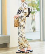 夏宵浴衣 色香花 下駄付き5点セット(浴衣・兵児帯・腰紐×2・下駄)