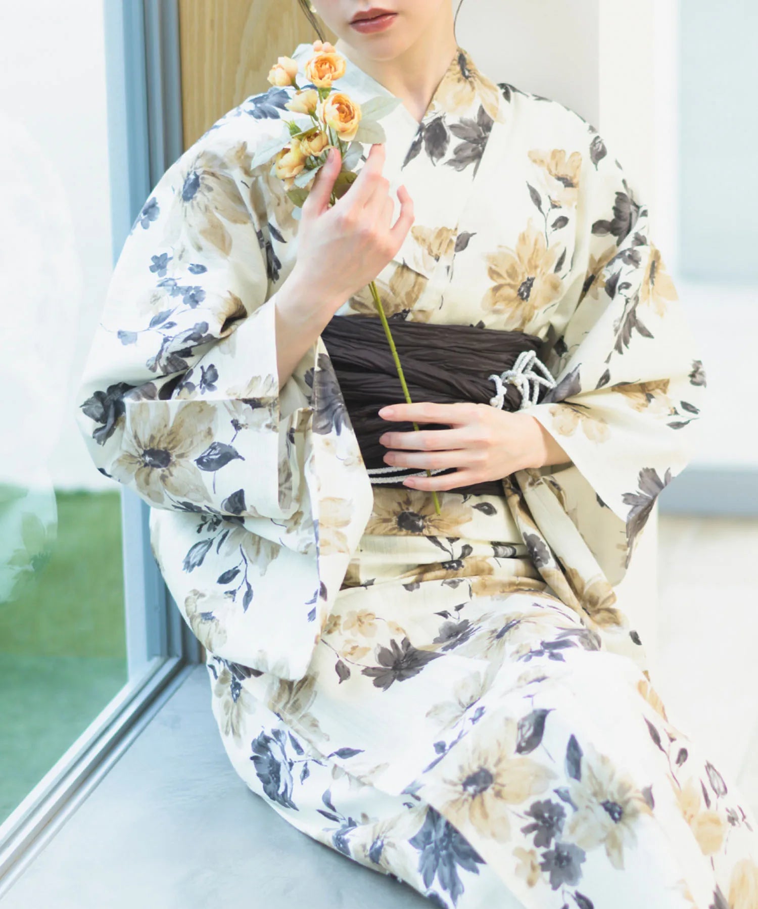 夏宵浴衣 色香花 4点セット(浴衣・兵児帯・腰紐×2)