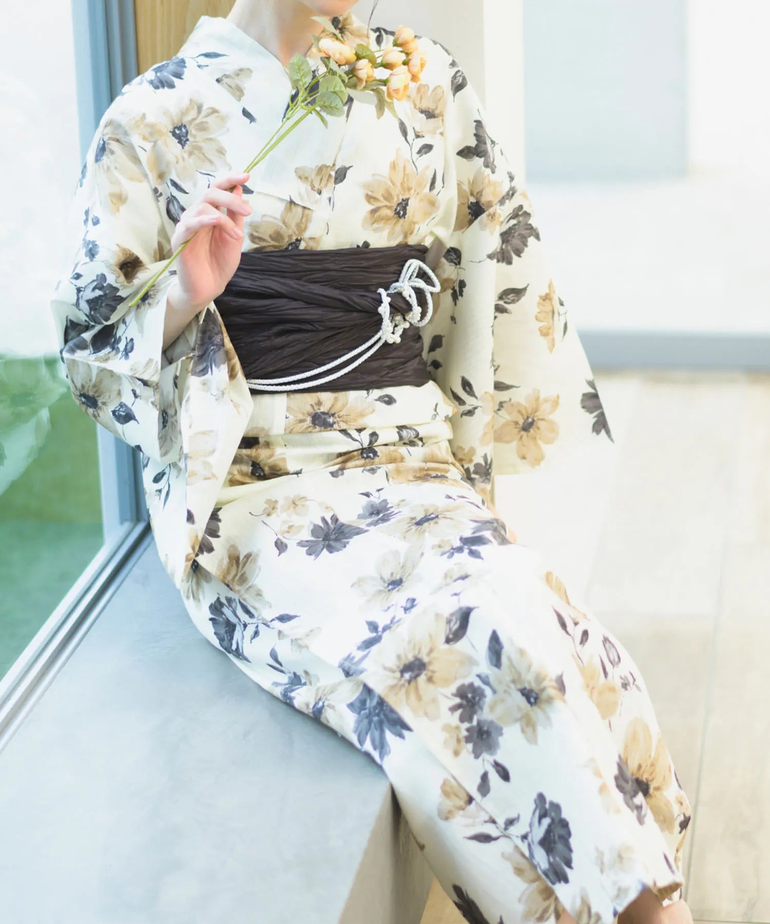 夏宵浴衣 色香花 4点セット(浴衣・兵児帯・腰紐×2)