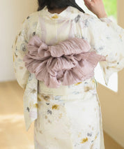 夏宵浴衣 ミルキーリボンの花奏 4点セット(浴衣・兵児帯・腰紐×2)