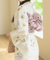 夏宵浴衣 ミルキーリボンの花奏 4点セット(浴衣・兵児帯・腰紐×2)