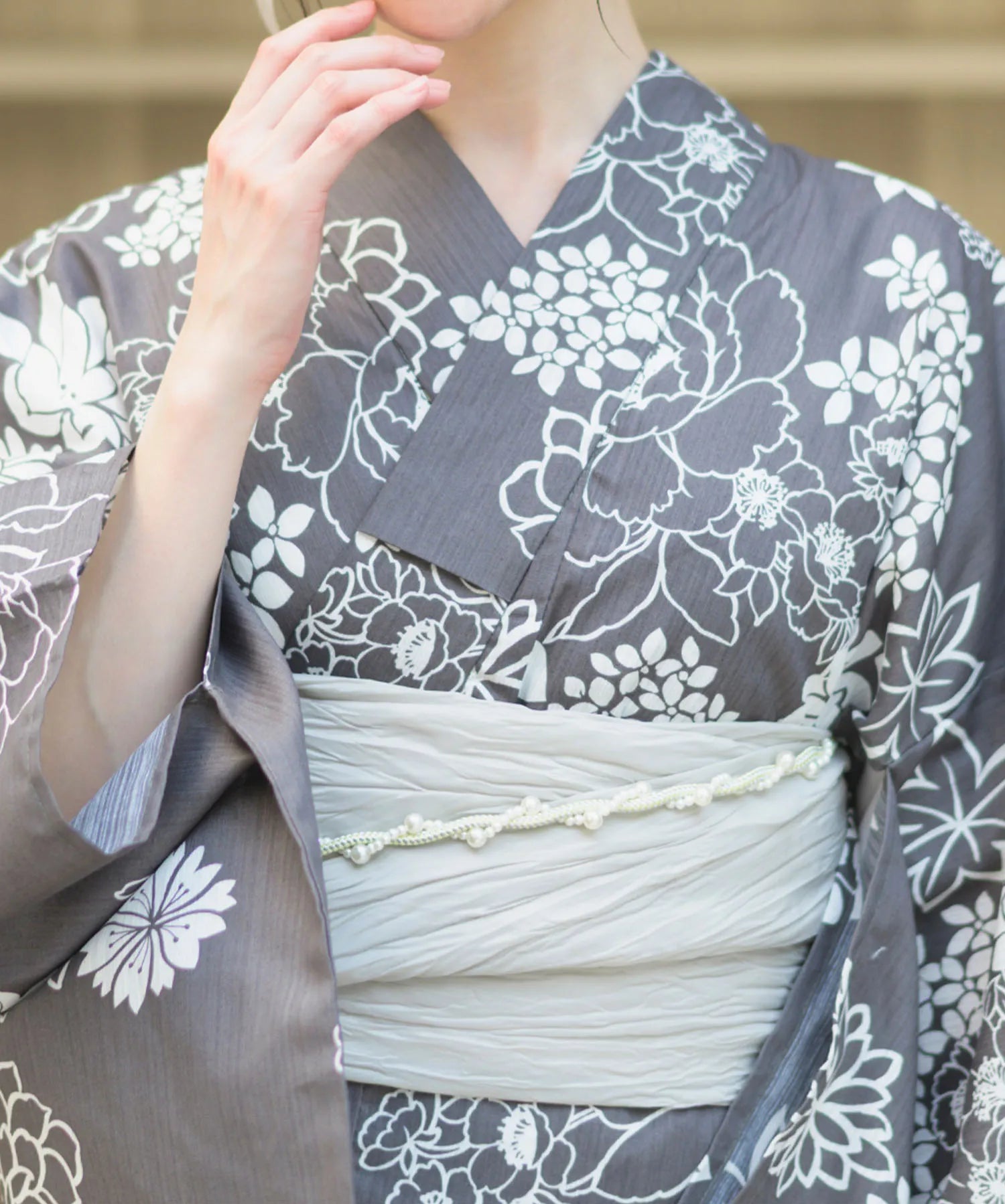 夏宵浴衣 菊芍優音 4点セット(浴衣・兵児帯・腰紐×2)