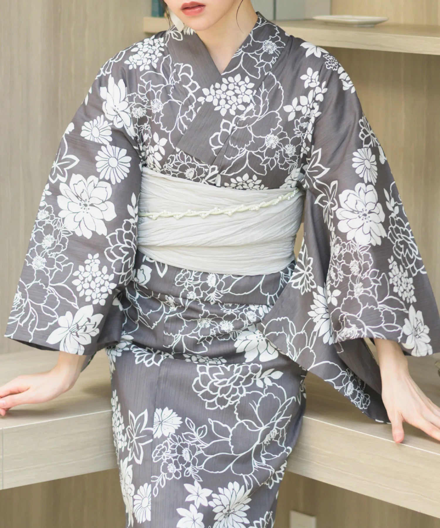 夏宵浴衣 菊芍優音 4点セット(浴衣・兵児帯・腰紐×2)