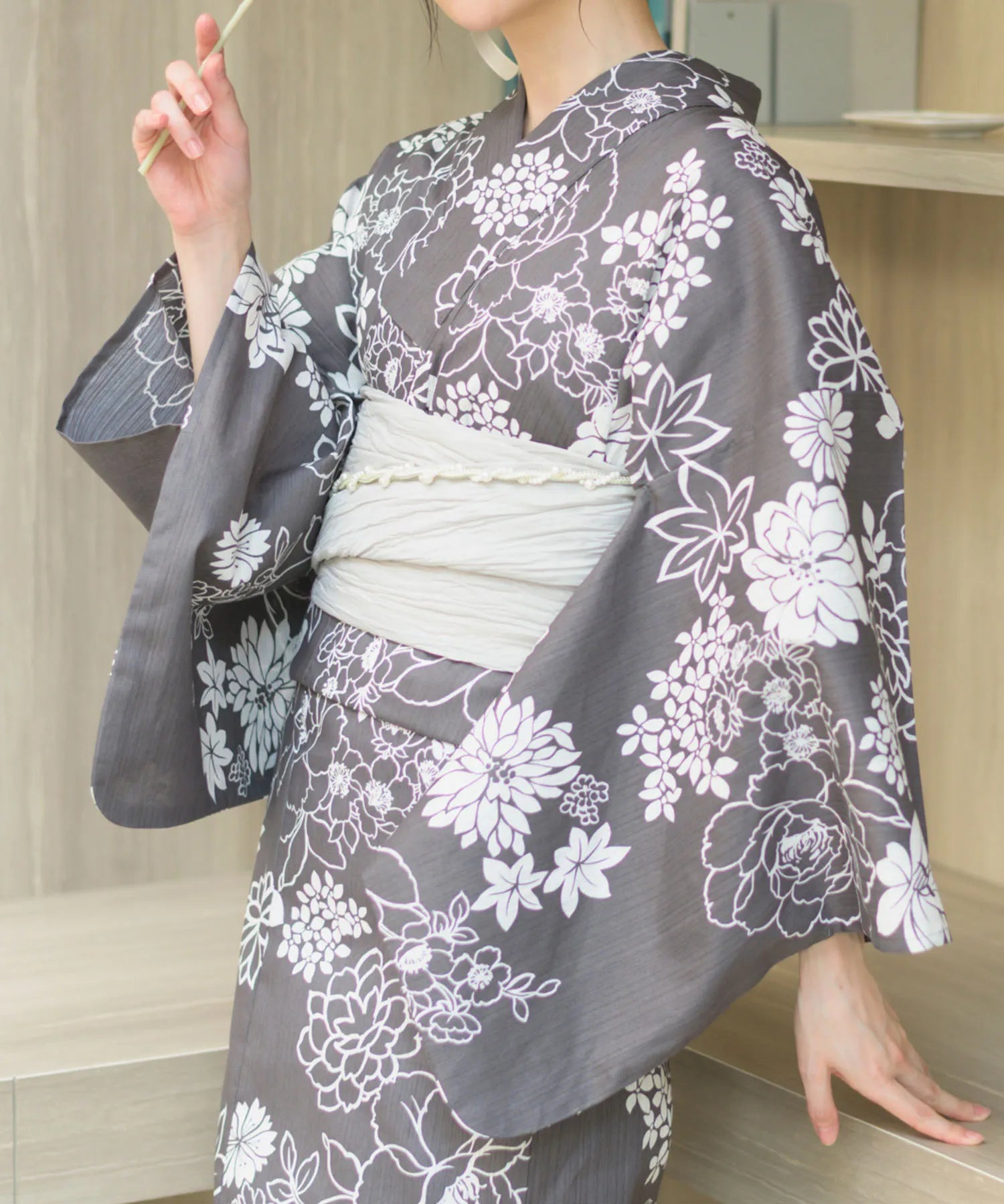 夏宵浴衣 菊芍優音 4点セット(浴衣・兵児帯・腰紐×2)