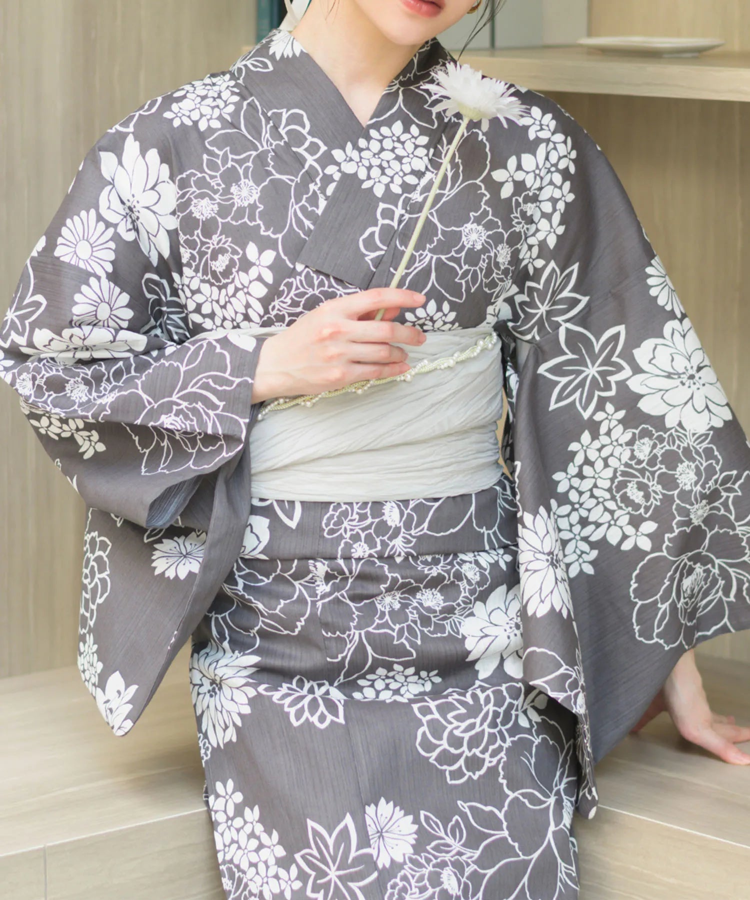 夏宵浴衣 菊芍優音 4点セット(浴衣・兵児帯・腰紐×2)