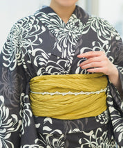 夏宵浴衣 月影の菊詩 下駄付き5点セット(浴衣・兵児帯・腰紐×2・下駄)