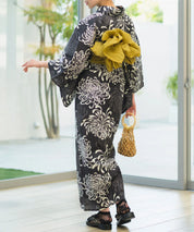 夏宵浴衣 月影の菊詩 下駄付き5点セット(浴衣・兵児帯・腰紐×2・下駄)