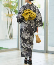 夏宵浴衣 月影の菊詩 下駄付き5点セット(浴衣・兵児帯・腰紐×2・下駄)