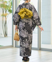 夏宵浴衣 月影の菊詩 下駄付き5点セット(浴衣・兵児帯・腰紐×2・下駄)