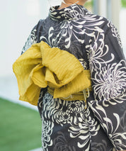 夏宵浴衣 月影の菊詩 4点セット(浴衣・兵児帯・腰紐×2)