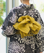 夏宵浴衣 月影の菊詩 4点セット(浴衣・兵児帯・腰紐×2)