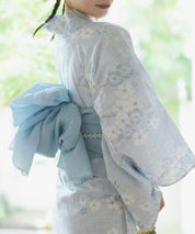 夏花浴衣 水涼撫子 4点セット(浴衣・兵児帯・腰紐×2)