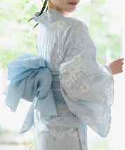 夏花浴衣 水涼撫子 4点セット(浴衣・兵児帯・腰紐×2)