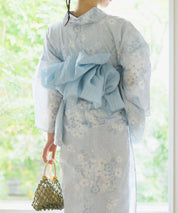 夏花浴衣 水涼撫子 4点セット(浴衣・兵児帯・腰紐×2)