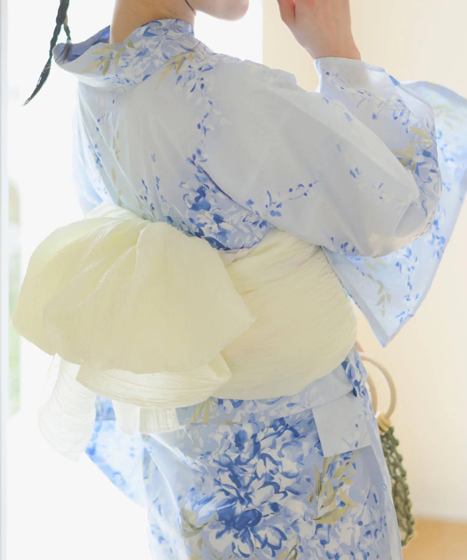 夏花浴衣 藤露の涼風 4点セット(浴衣・兵児帯・腰紐×2)