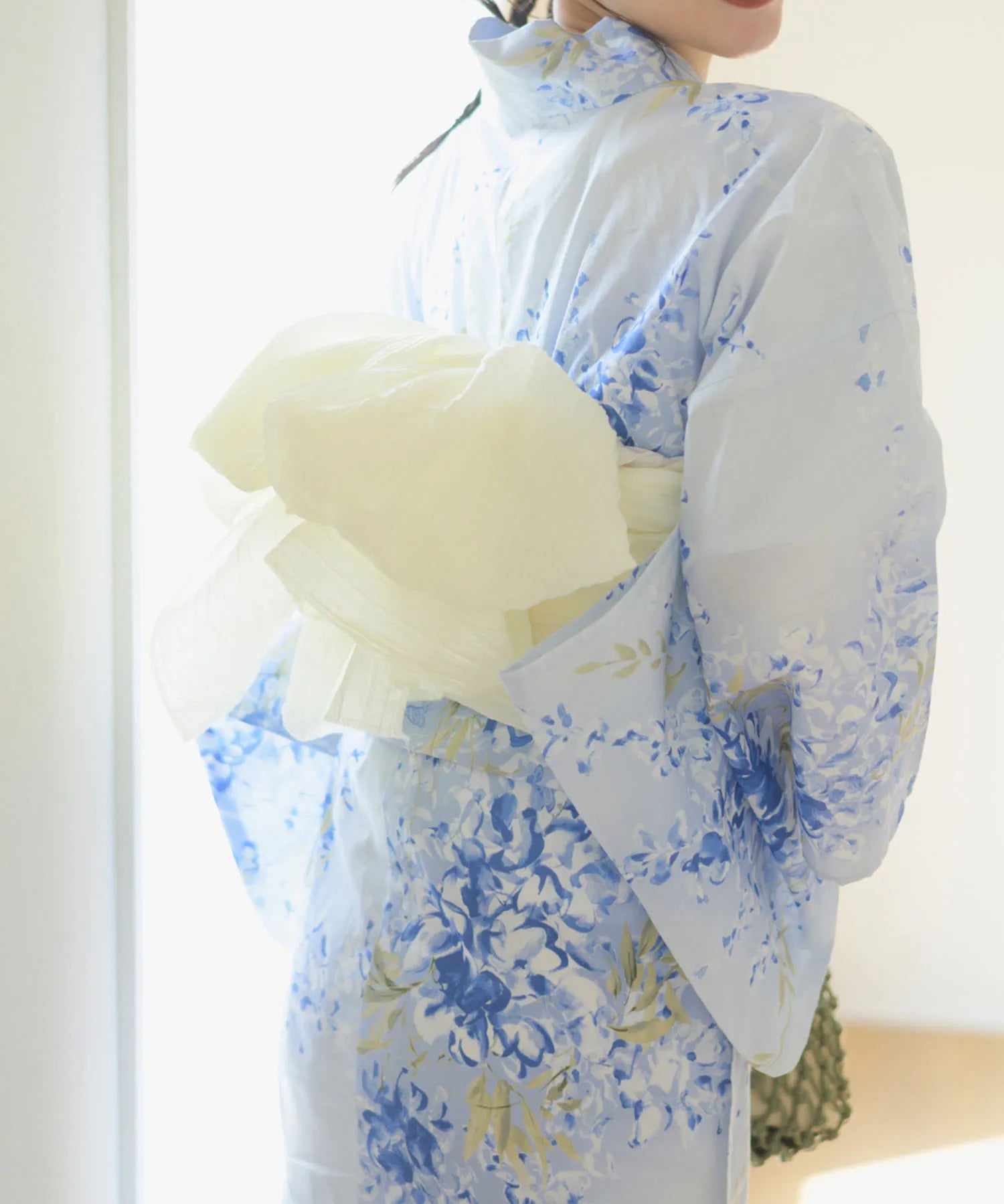 夏花浴衣 藤露の涼風 4点セット(浴衣・兵児帯・腰紐×2)