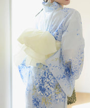 夏花浴衣 藤露の涼風 4点セット(浴衣・兵児帯・腰紐×2)