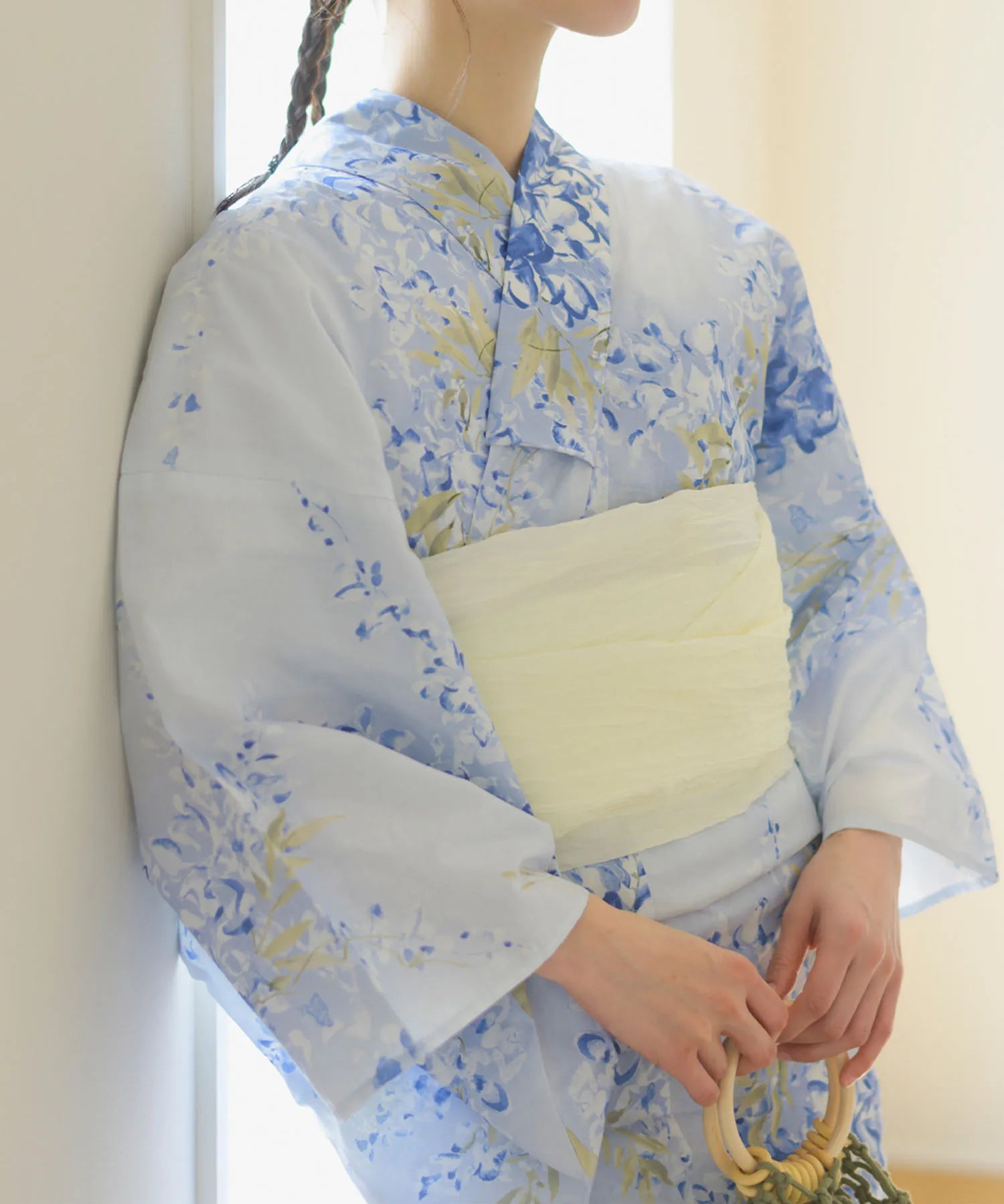 夏花浴衣 藤露の涼風 4点セット(浴衣・兵児帯・腰紐×2)