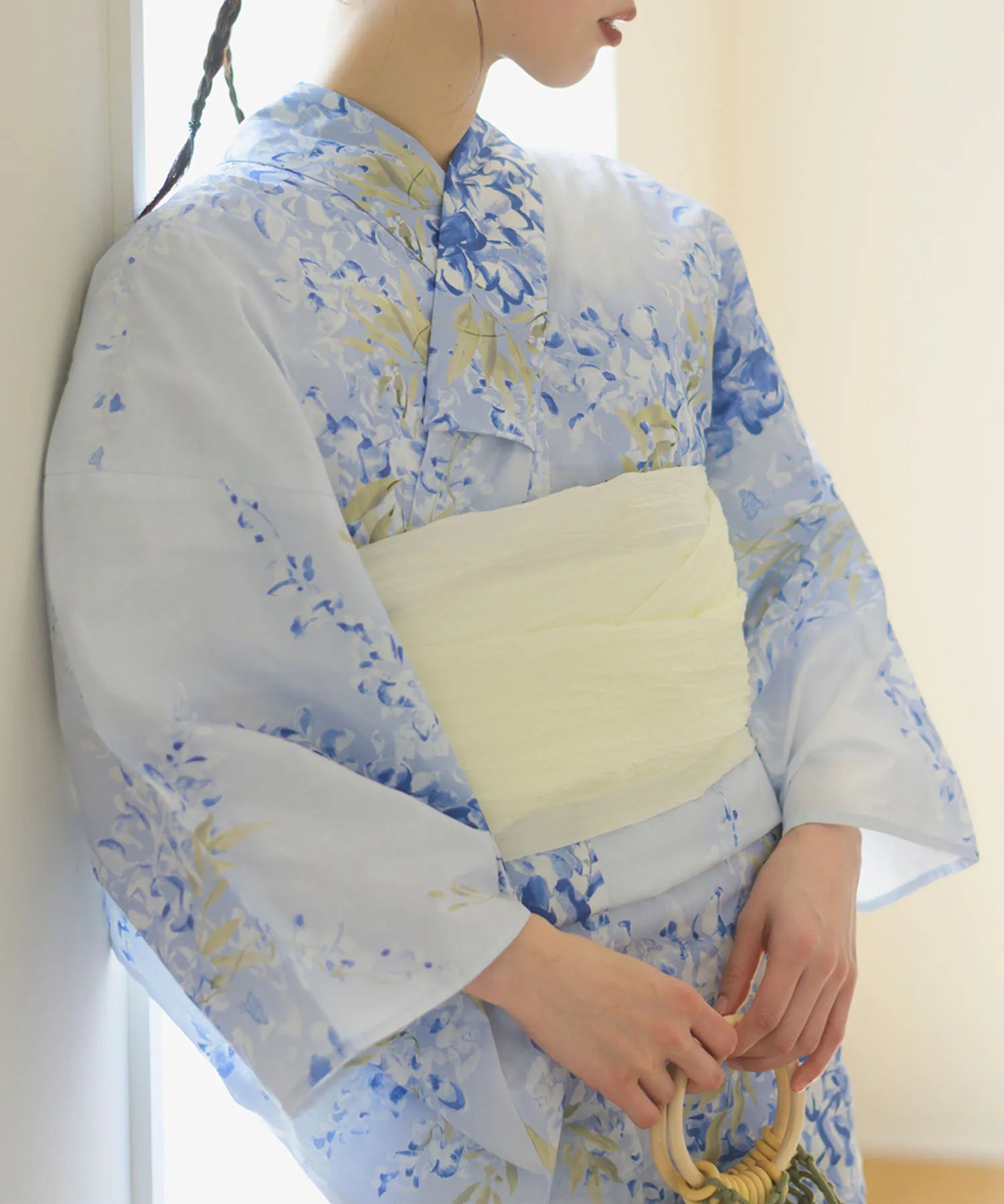 夏花浴衣 藤露の涼風 4点セット(浴衣・兵児帯・腰紐×2)