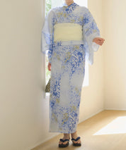 夏花浴衣 藤露の涼風 4点セット(浴衣・兵児帯・腰紐×2)