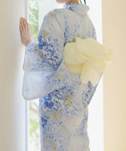 夏花浴衣 藤露の涼風 4点セット(浴衣・兵児帯・腰紐×2)