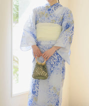 夏花浴衣 藤露の涼風 4点セット(浴衣・兵児帯・腰紐×2)