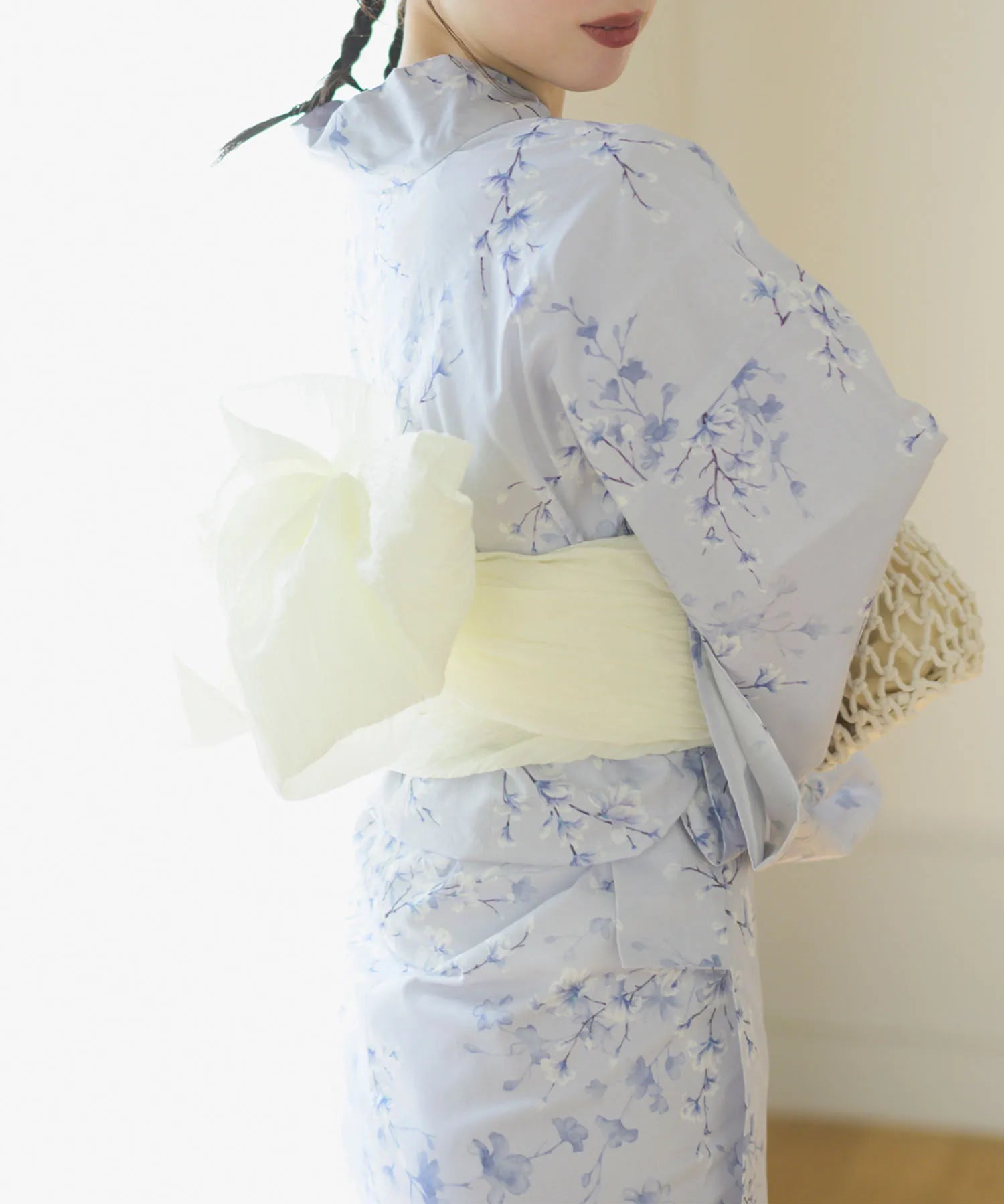 夏花浴衣 木蓮雲隠れ 4点セット(浴衣・兵児帯・腰紐×2)