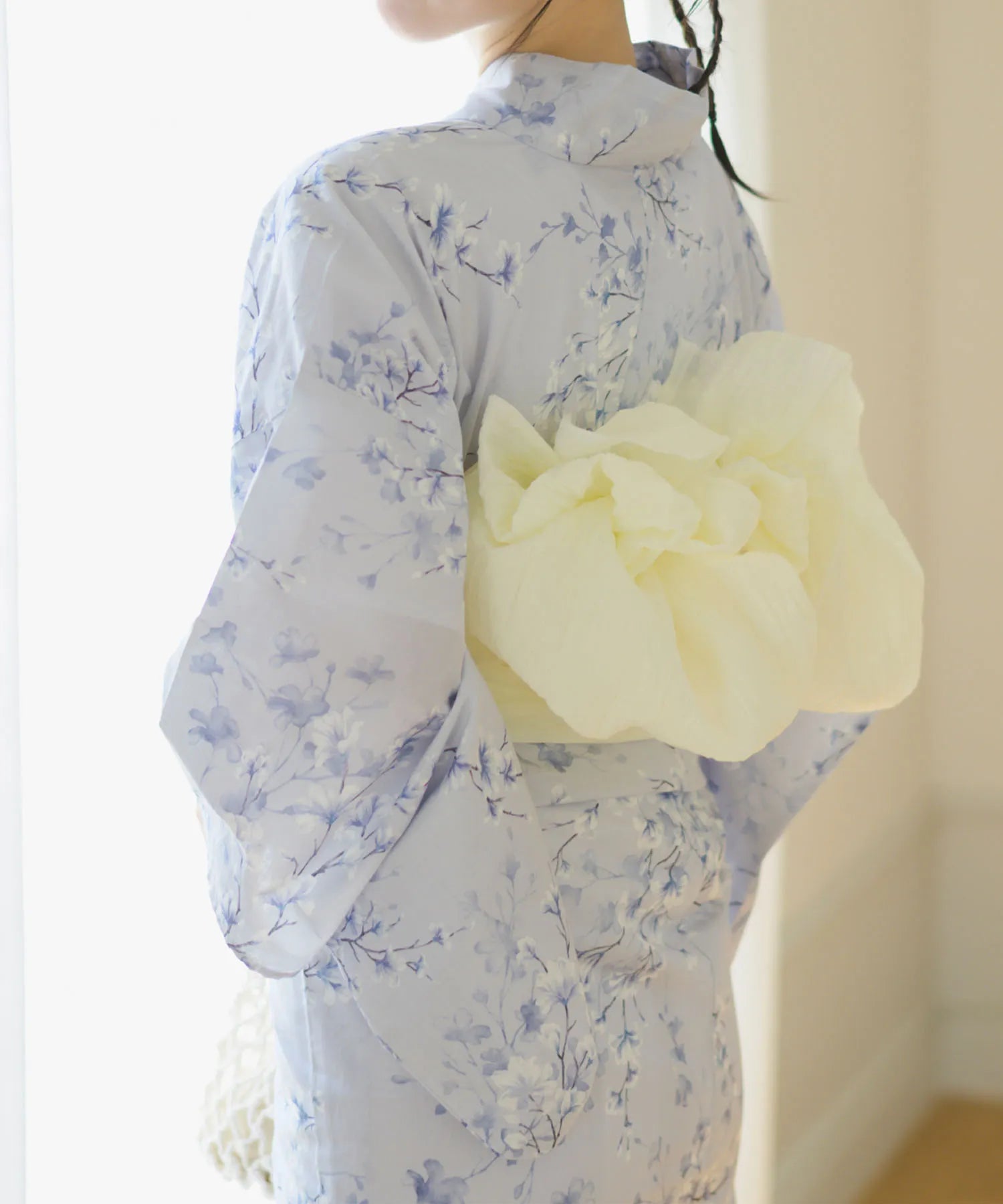 夏花浴衣 木蓮雲隠れ 下駄付き5点セット(浴衣・兵児帯・腰紐×2・下駄)