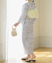 夏花浴衣 木蓮雲隠れ 下駄付き5点セット(浴衣・兵児帯・腰紐×2・下駄)