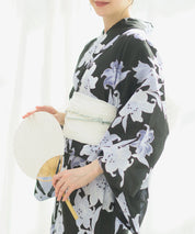 夏花浴衣 月下の百合調べ 4点セット(浴衣・兵児帯・腰紐×2)