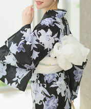 夏花浴衣 月下の百合調べ 4点セット(浴衣・兵児帯・腰紐×2)