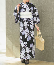 夏花浴衣 月下の百合調べ 下駄付き5点セット(浴衣・兵児帯・腰紐×2・下駄)