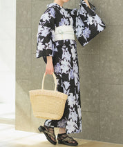 夏花浴衣 月下の百合調べ 下駄付き5点セット(浴衣・兵児帯・腰紐×2・下駄)