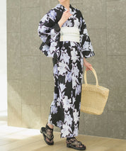 夏花浴衣 月下の百合調べ 下駄付き5点セット(浴衣・兵児帯・腰紐×2・下駄)