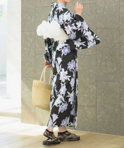 夏花浴衣 月下の百合調べ 下駄付き5点セット(浴衣・兵児帯・腰紐×2・下駄)