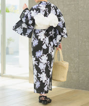 夏花浴衣 月下の百合調べ 下駄付き5点セット(浴衣・兵児帯・腰紐×2・下駄)