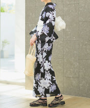 夏花浴衣 月下の百合調べ 下駄付き5点セット(浴衣・兵児帯・腰紐×2・下駄)