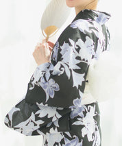 夏花浴衣 月下の百合調べ 4点セット(浴衣・兵児帯・腰紐×2)