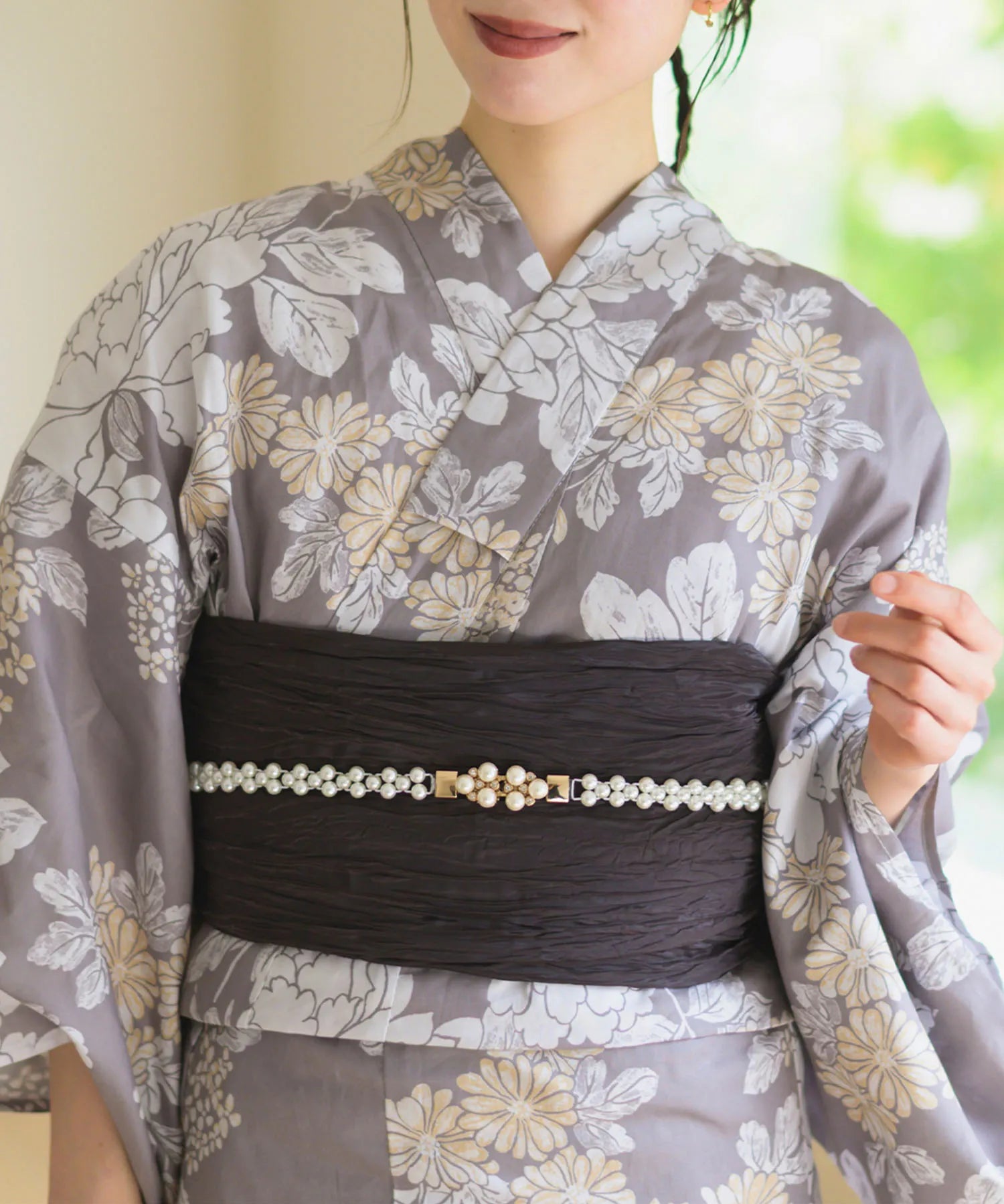 夏花浴衣 和花の柔香 4点セット(浴衣・兵児帯・腰紐×2)