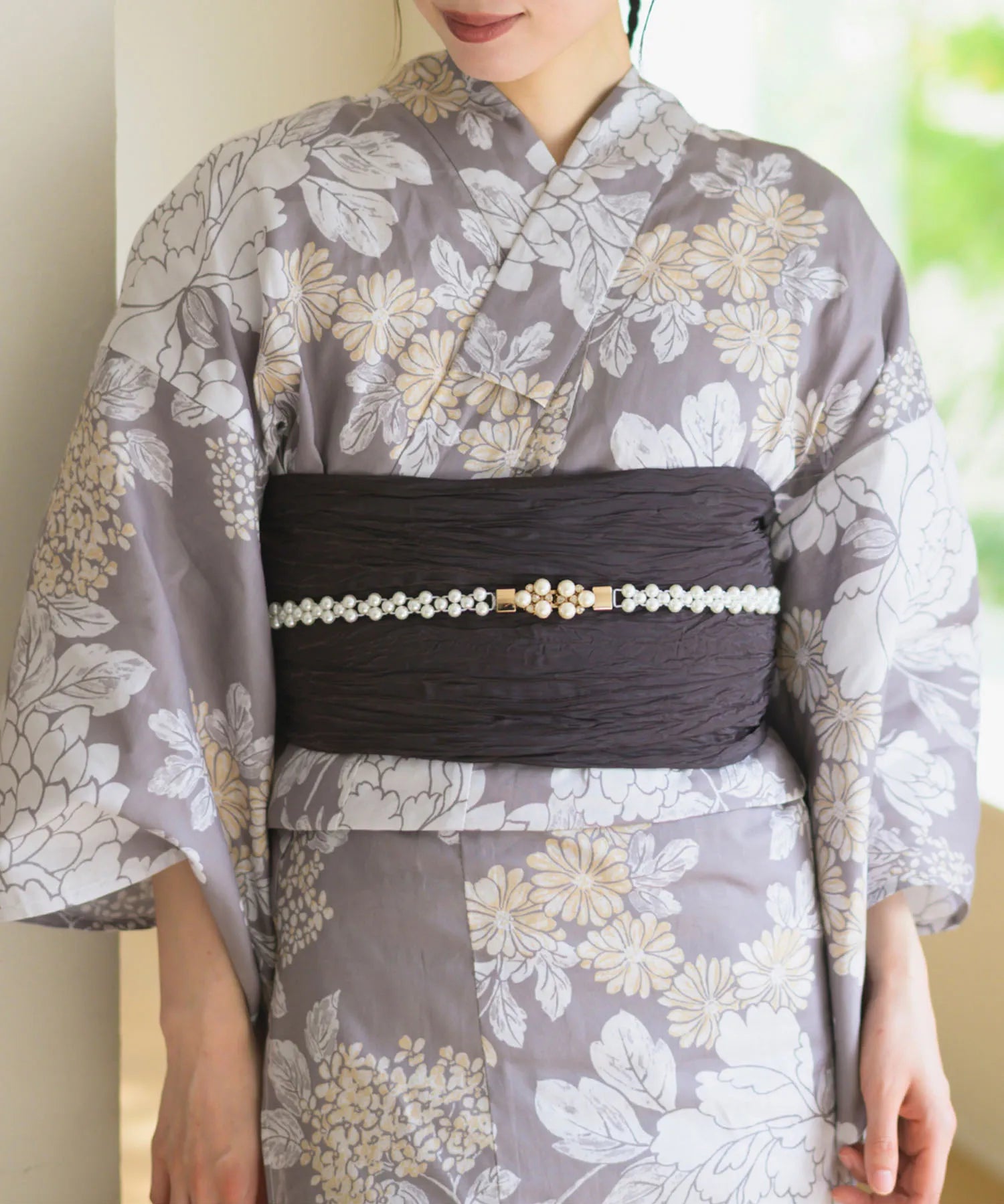 夏花浴衣 和花の柔香 4点セット(浴衣・兵児帯・腰紐×2)