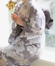 夏花浴衣 和花の柔香 4点セット(浴衣・兵児帯・腰紐×2)