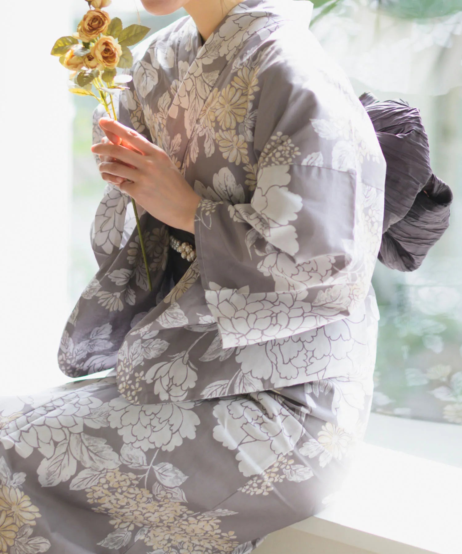 夏花浴衣 和花の柔香 4点セット(浴衣・兵児帯・腰紐×2)