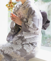 夏花浴衣 和花の柔香 4点セット(浴衣・兵児帯・腰紐×2)