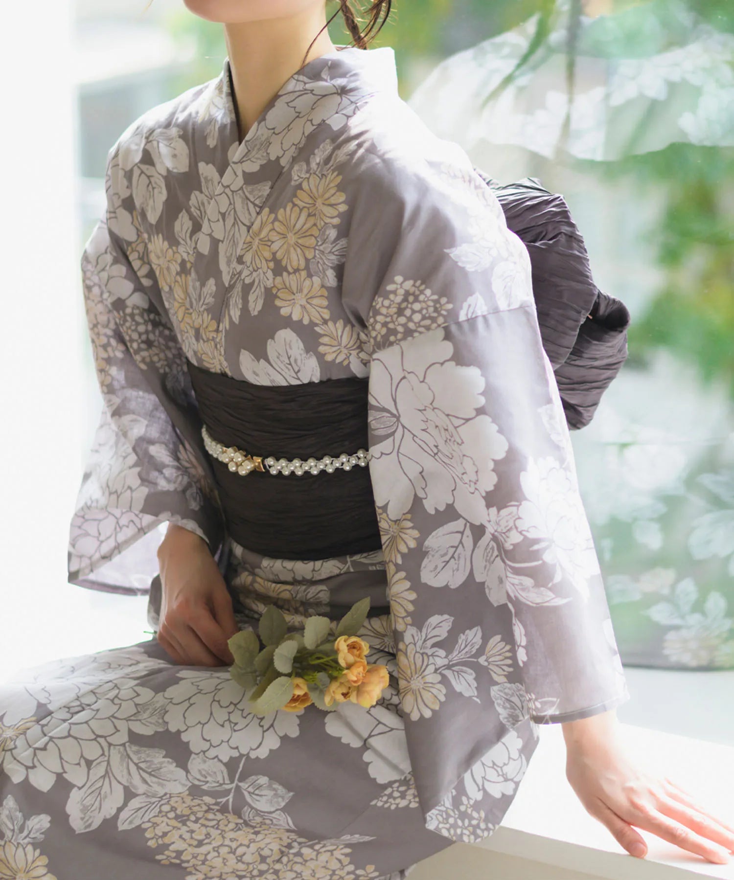 夏花浴衣 和花の柔香 4点セット(浴衣・兵児帯・腰紐×2)