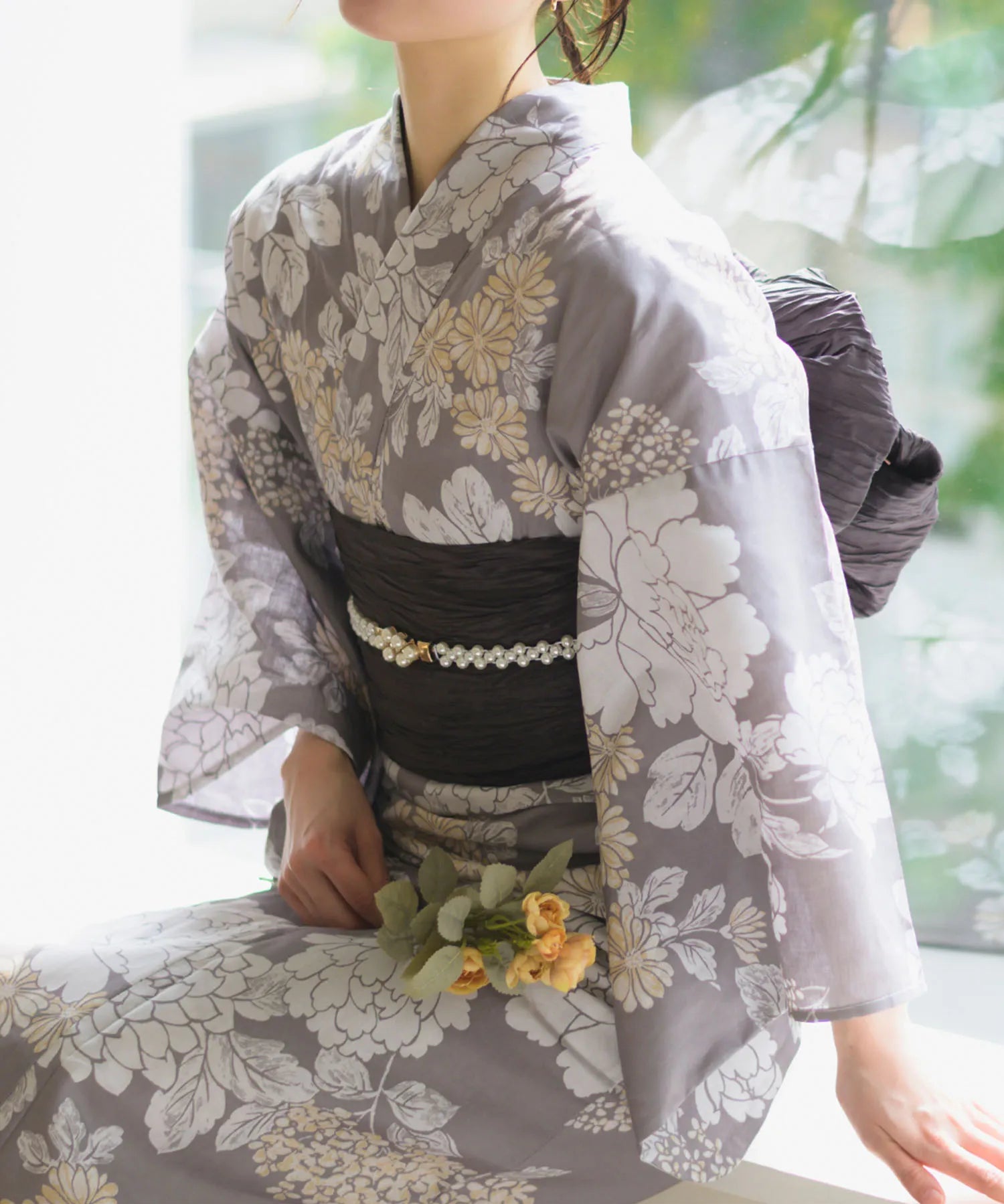 夏花浴衣 和花の柔香 4点セット(浴衣・兵児帯・腰紐×2)