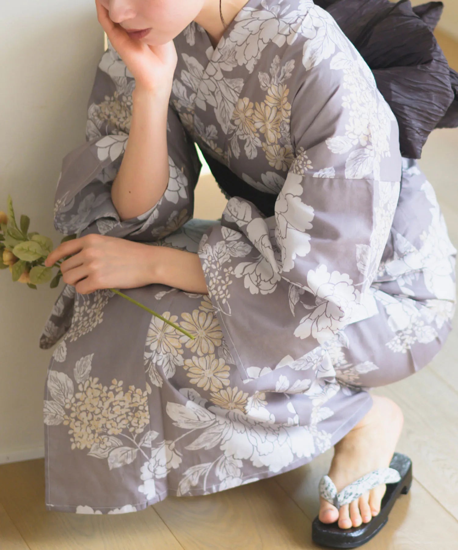 夏花浴衣 和花の柔香 4点セット(浴衣・兵児帯・腰紐×2)