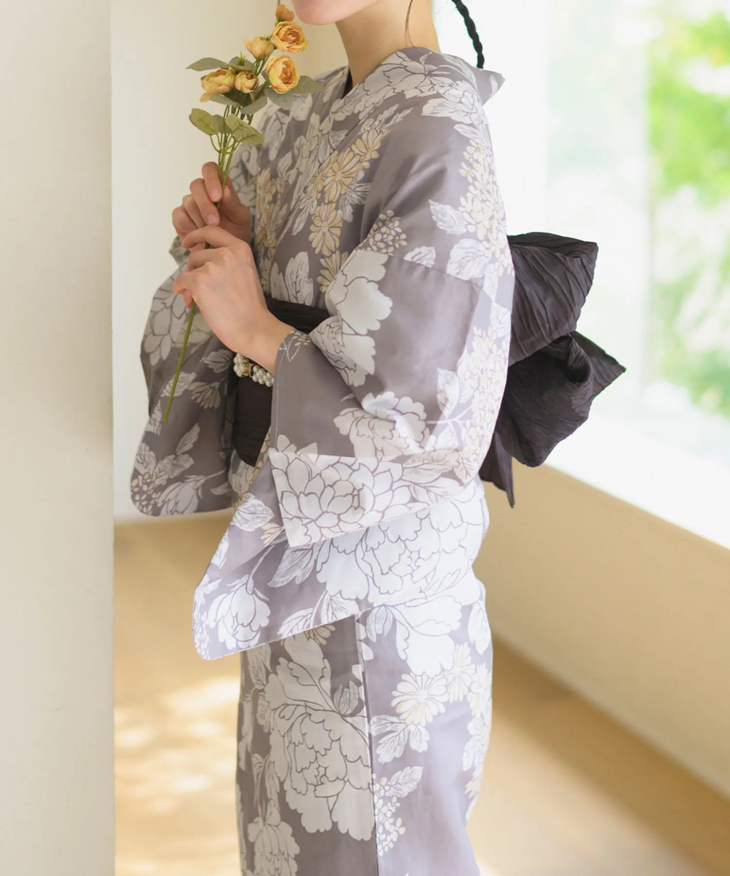 夏花浴衣 和花の柔香 4点セット(浴衣・兵児帯・腰紐×2)