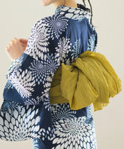 夏花浴衣 紺菊華 4点セット(浴衣・兵児帯・腰紐×2)